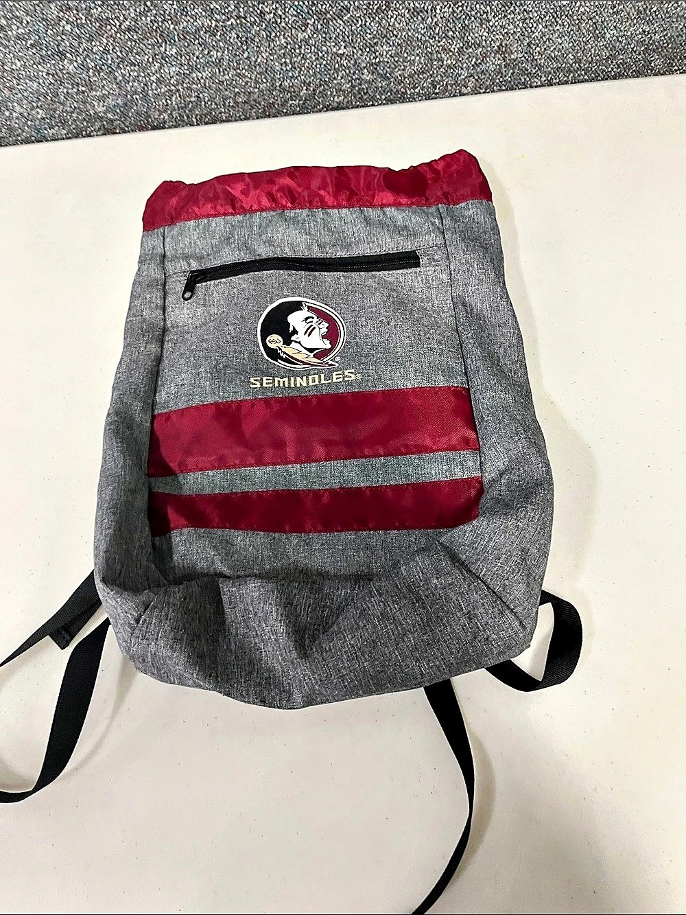 Seminoles Backpack in Garnet & Gold with GrayBackground